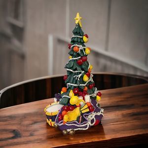 Dept 56 Christmas Tree Fruit Apples Pears Presents Duck Resin 8" 9302-5 Figurine